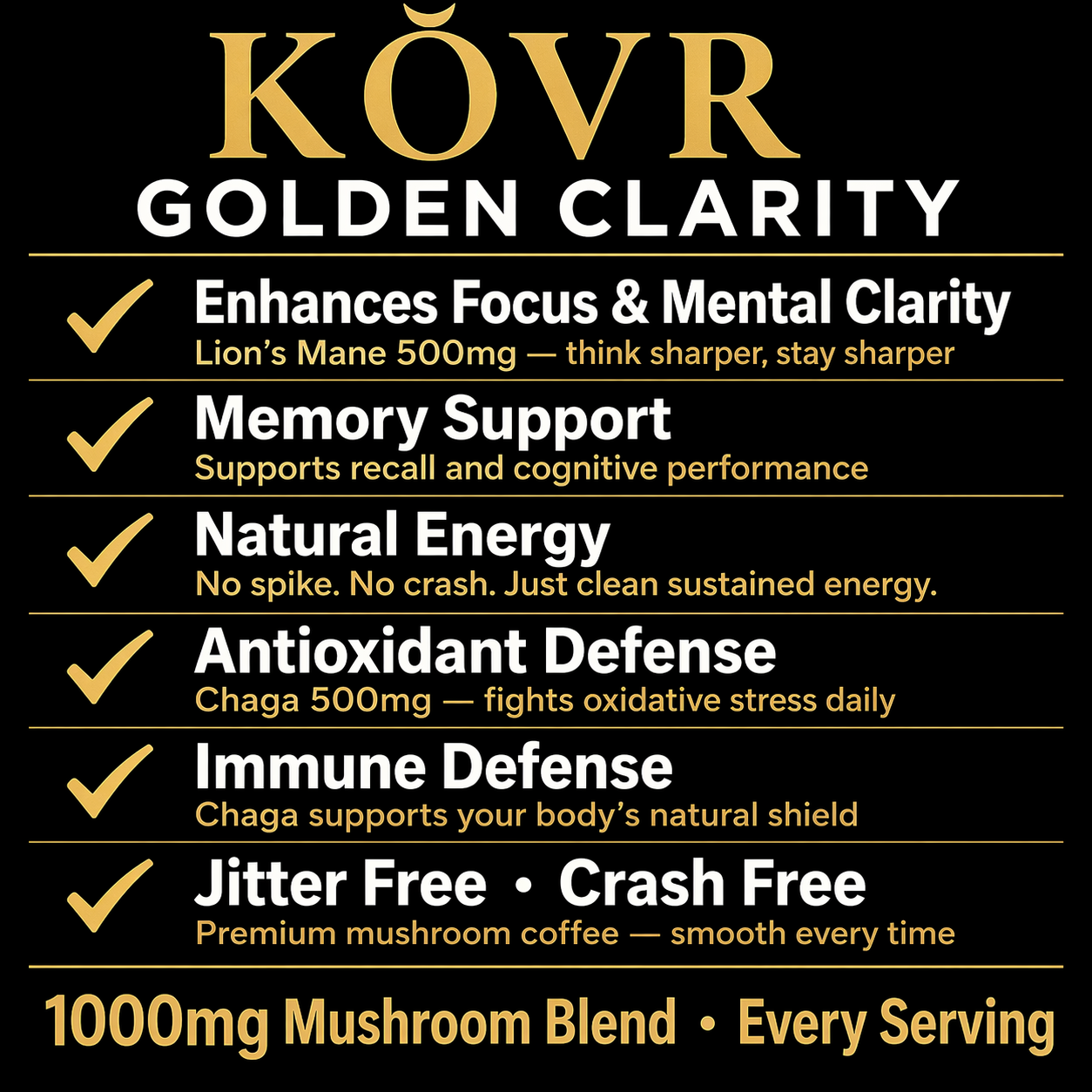 KŎVR Golden Clarity — Benefits
